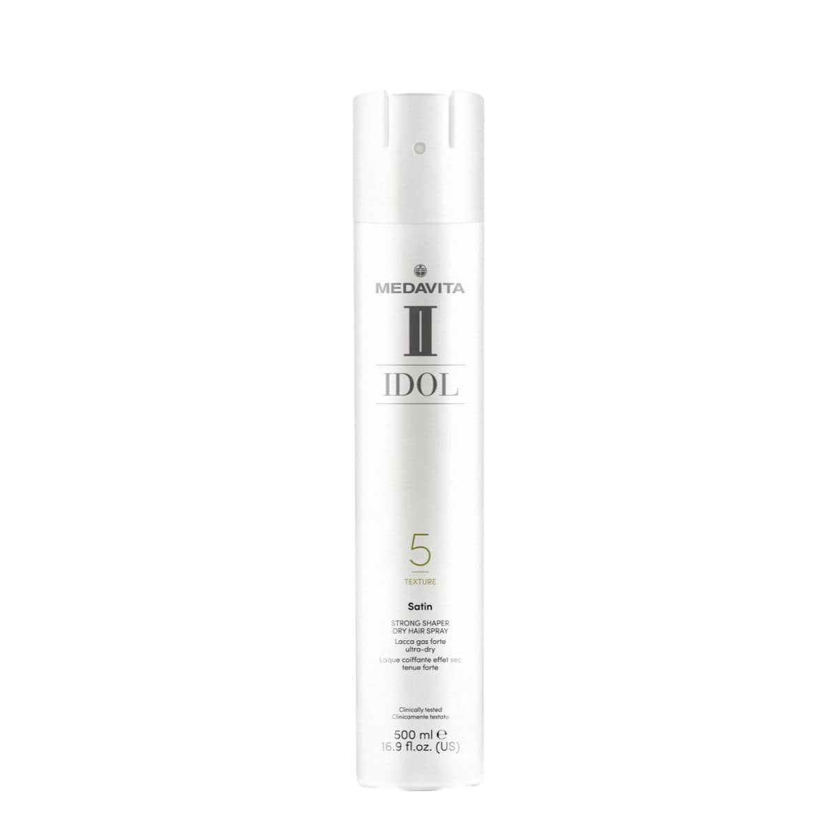 Medavita Idol 5 Texture Satin Strong Shaper Dry Hair Spray 500ml - lacca tenuta forte effetto asciutto